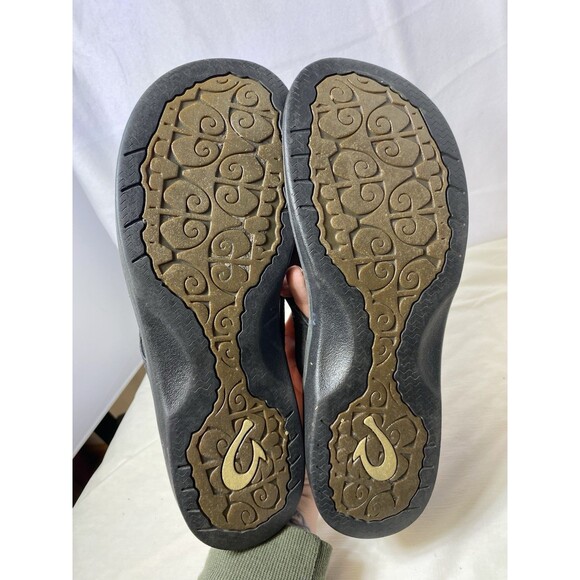 Olukai Ohana Women's Size 11 Black Thong Flip Flops Sandals Shoes - Picture 4 of 9